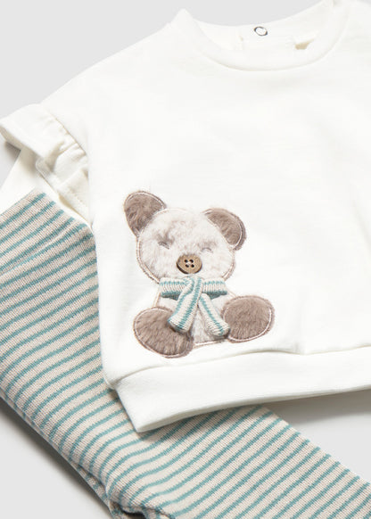 Mayoral Baby Minera Teddy Bear & Heart 2-Piece Leggings Set