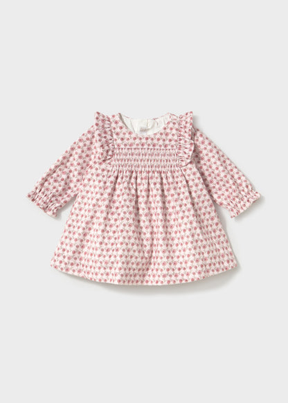 Mayoral Baby Girl Cipria Printed Floral Mini Print  Velvet Dress