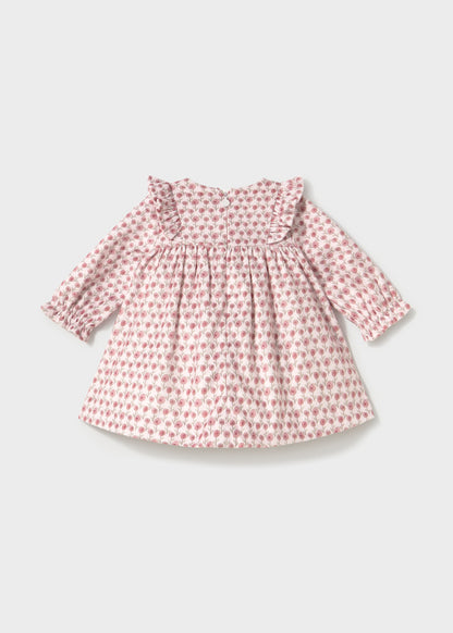 Mayoral Baby Girl Cipria Printed Floral Mini Print  Velvet Dress