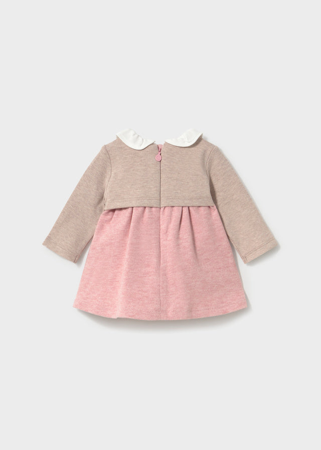 Mayoral Baby Girl Cipria Dress with Knit Cardigan