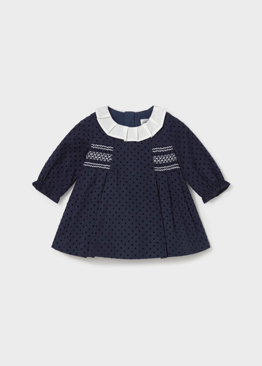 Mayoral Baby Girl Navy Smocked Dress
