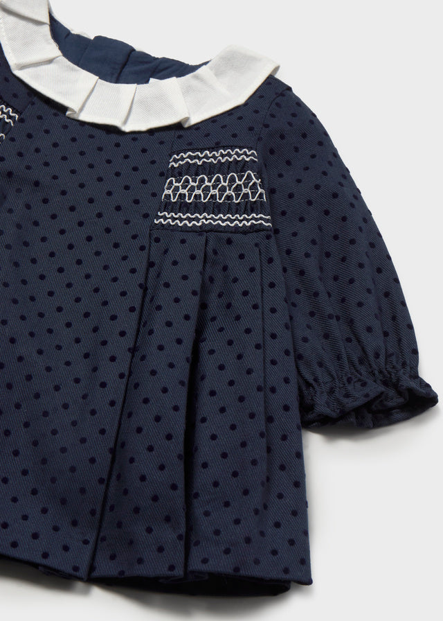 Mayoral Baby Girl Navy Smocked Dress