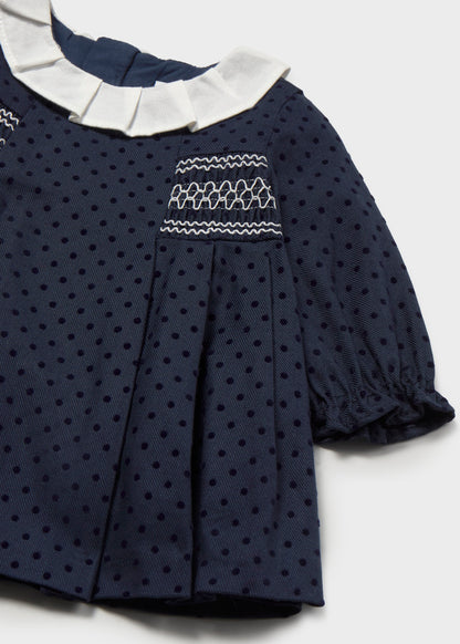 Mayoral Baby Girl Navy Smocked Dress