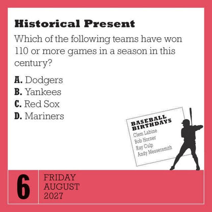 A Year of Baseball Trivia! Page-A-Day® Calendar 2027