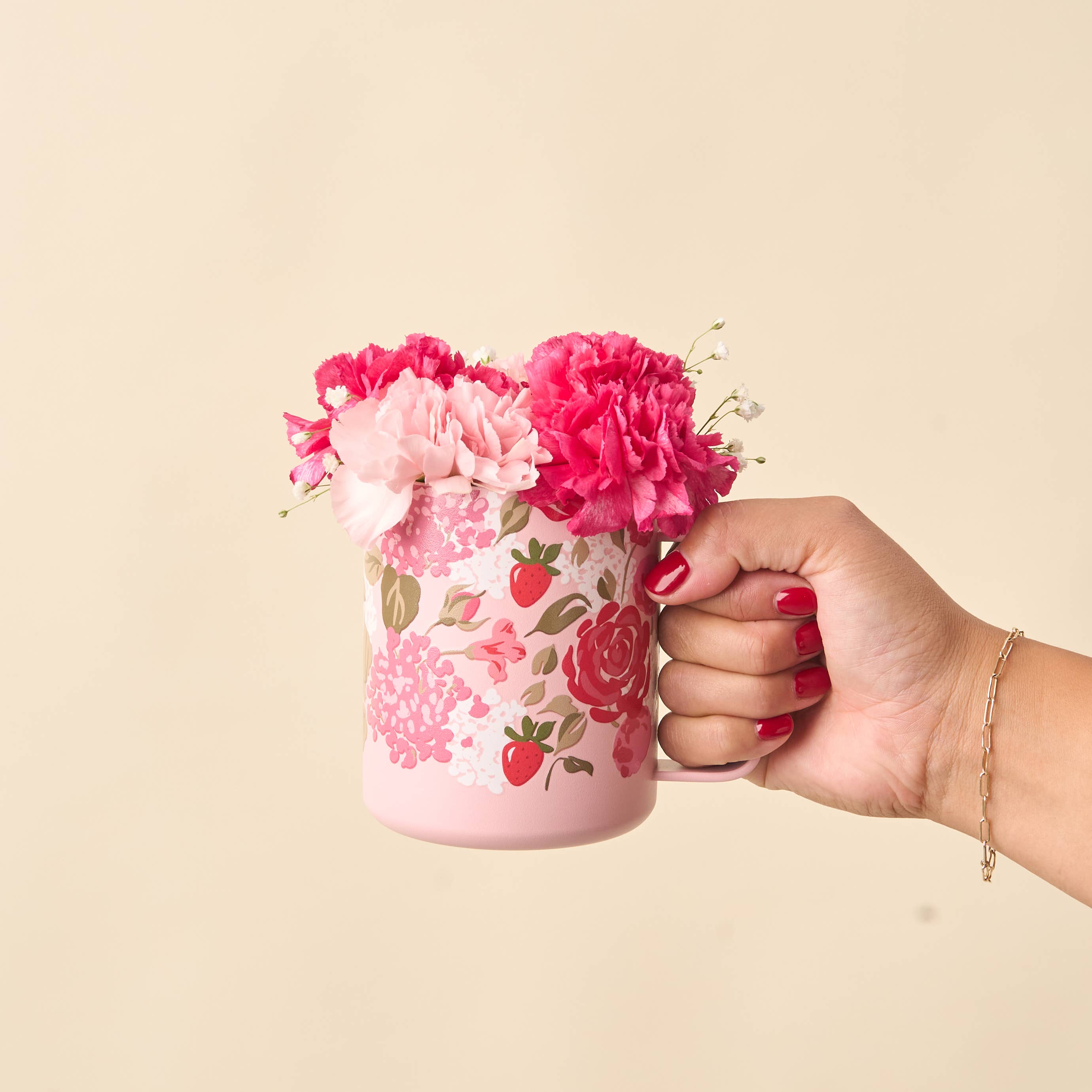 14 oz Insulated Mug-Rose Garden