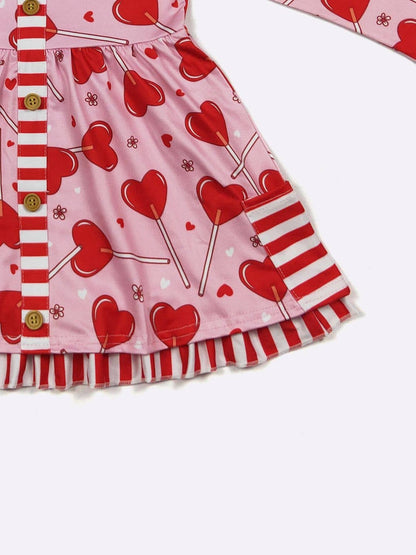 Heart Lollipop Girls Dress Valentine's