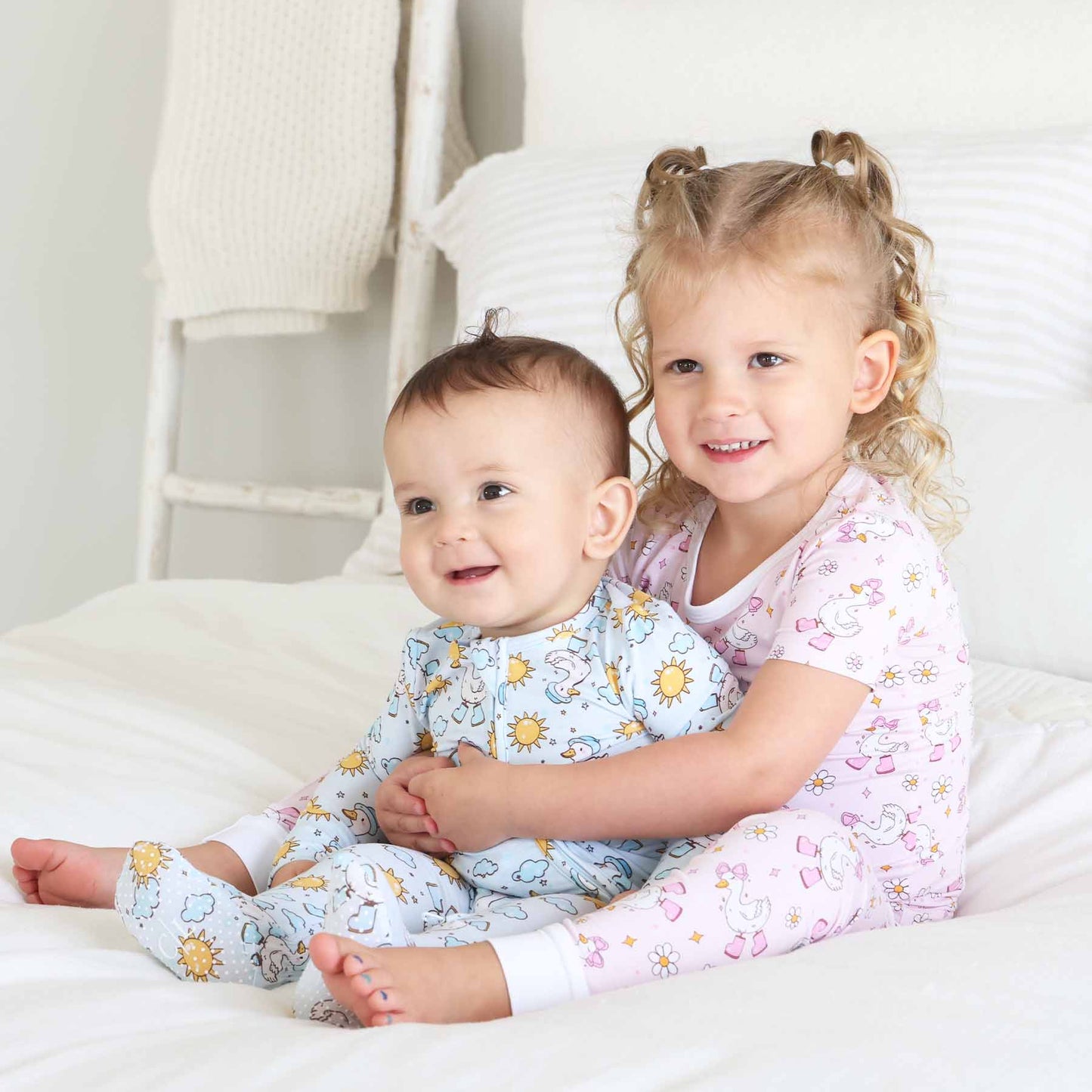 Silly Goose Zipper Footie | Blue: Silly Goose Blue / Newborn - Persnickety Shop