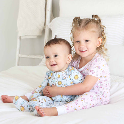 Silly Goose Zipper Footie | Blue: Silly Goose Blue / Newborn - Persnickety Shop