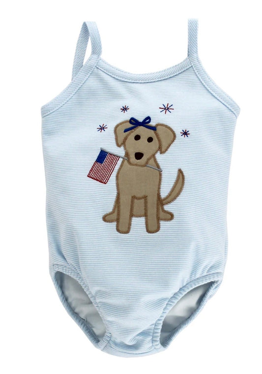 Bailey Boys Patriotic Pup - Girls One Piece Swimsuit - Persnickety Shop