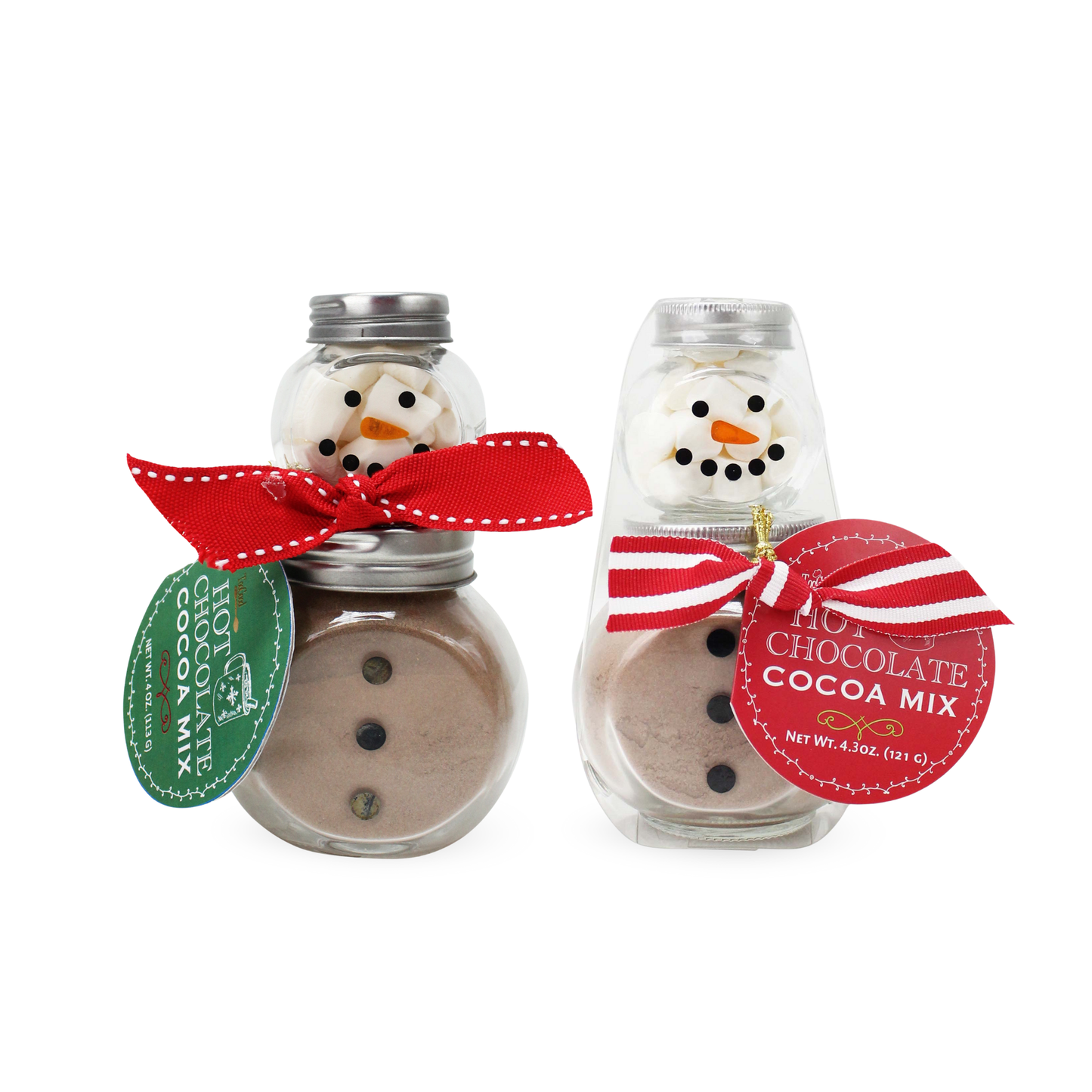 2 Stack Glass Jar - Snowman Cocoa Set: Assorted - 6 of Each - Persnickety Shop