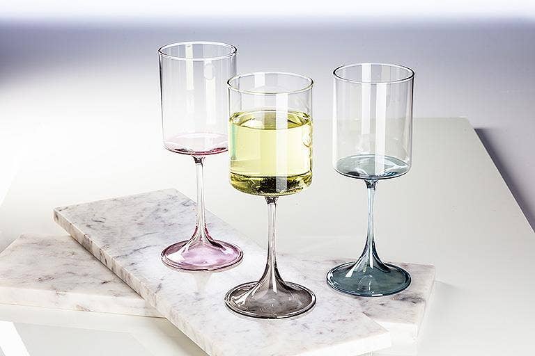 Slender Colored Wine Glass - 6Asst - 9.5"H (12oz)