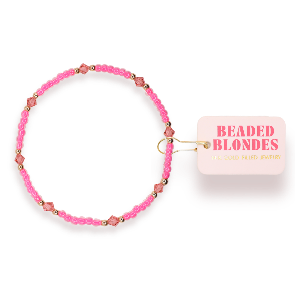 Eleanor Bracelet in Hot Pink: Standard 6.75 inch