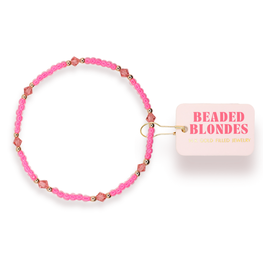 Eleanor Bracelet in Hot Pink: Standard 6.75 inch
