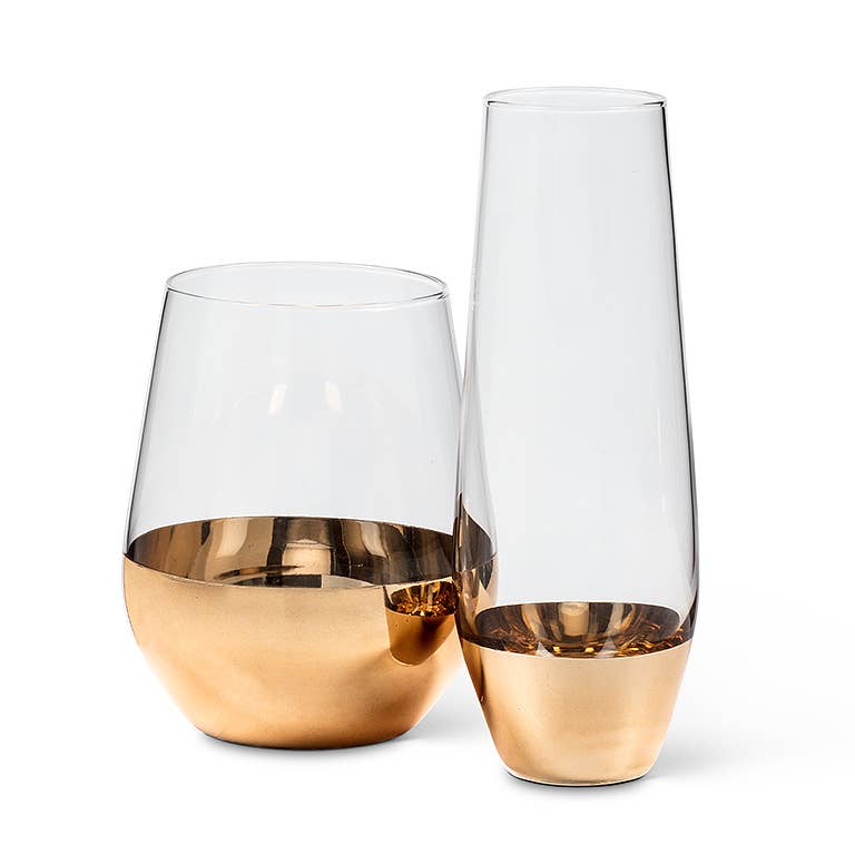 Wide Band Stemless Flute-6"H(9oz) Cartier