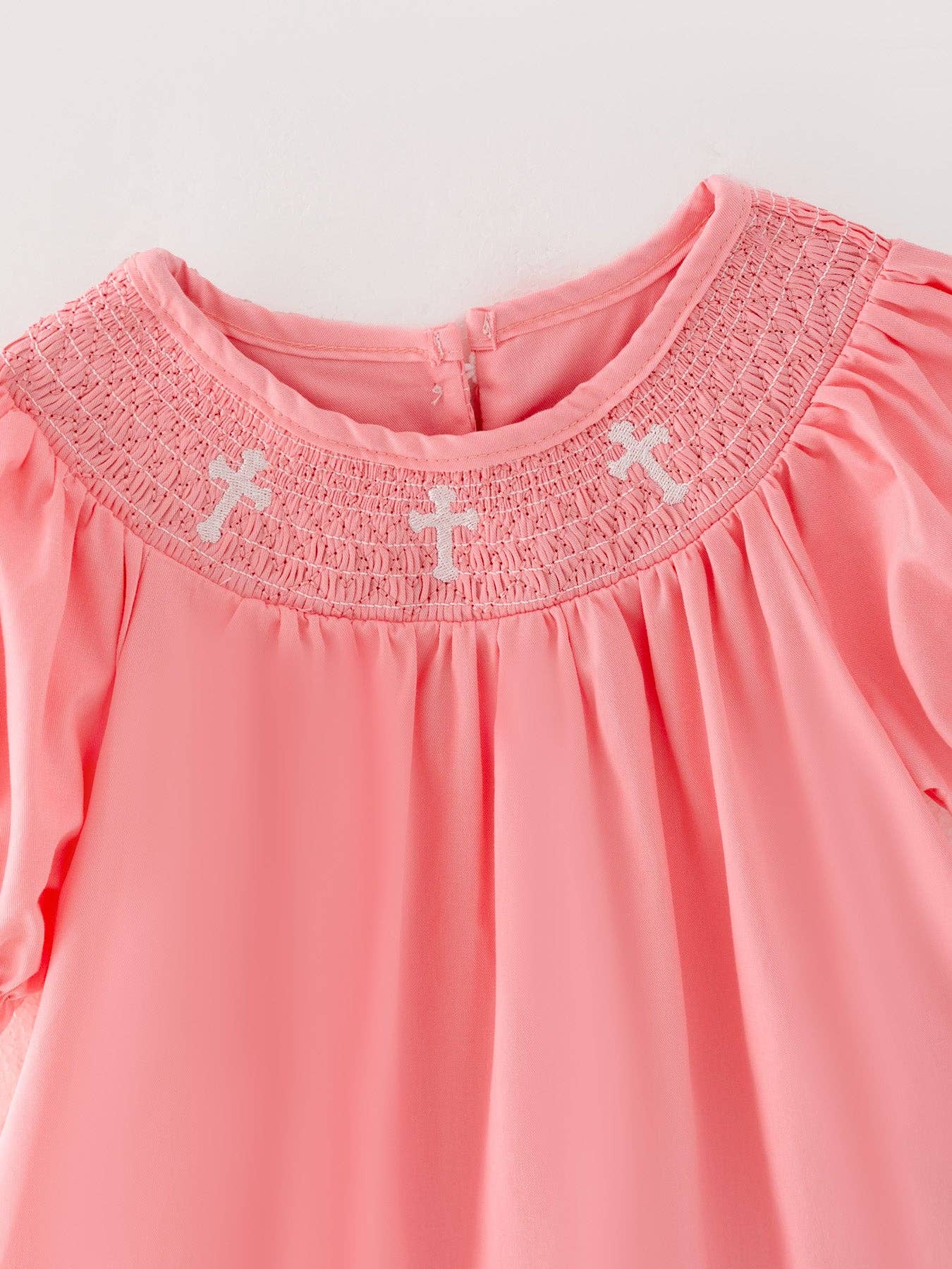 CORAL Smocked Church Christ Bishop Christening Dress: 2 - Persnickety Shop