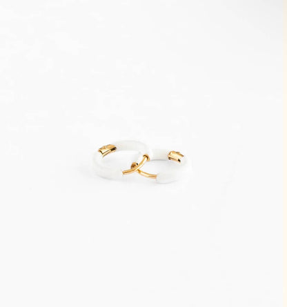 Enamel Hoop Earrings - Hypoallergenic, Flat Back, Girl Gift: Pink