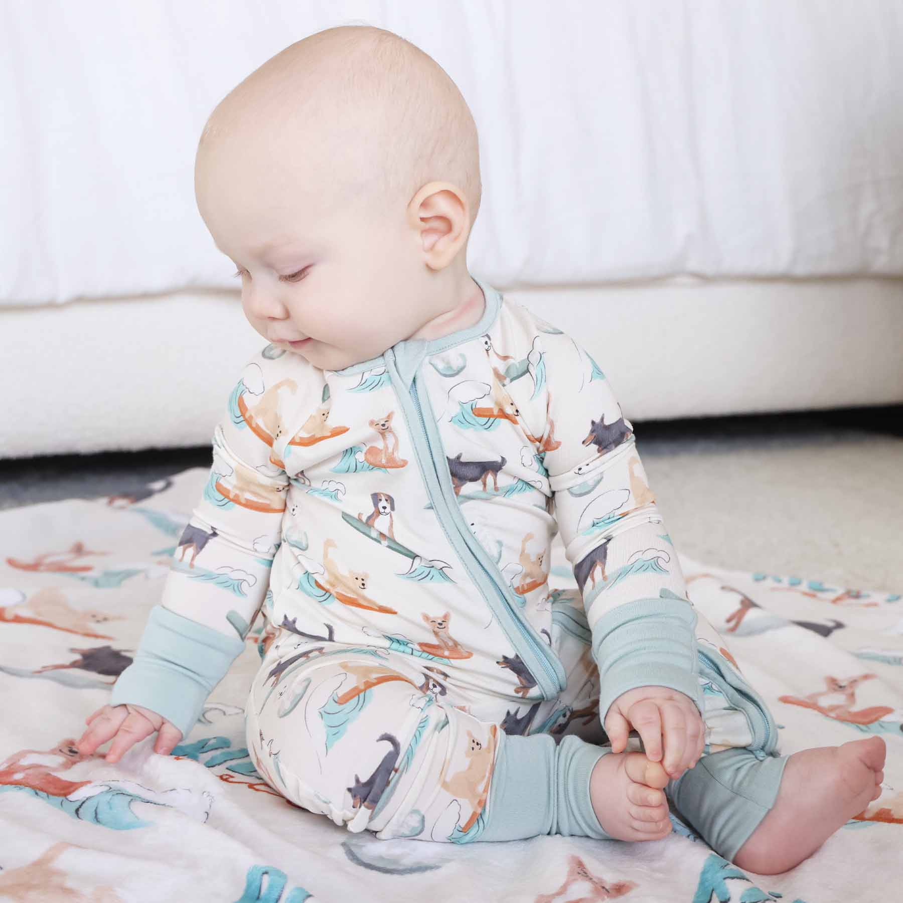 Paddle Pups Convertible Zip Romper: 0-3 months - Persnickety Shop