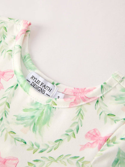 Festive Christmas Tree & Wreath Girls Dress: 2 - Persnickety Shop