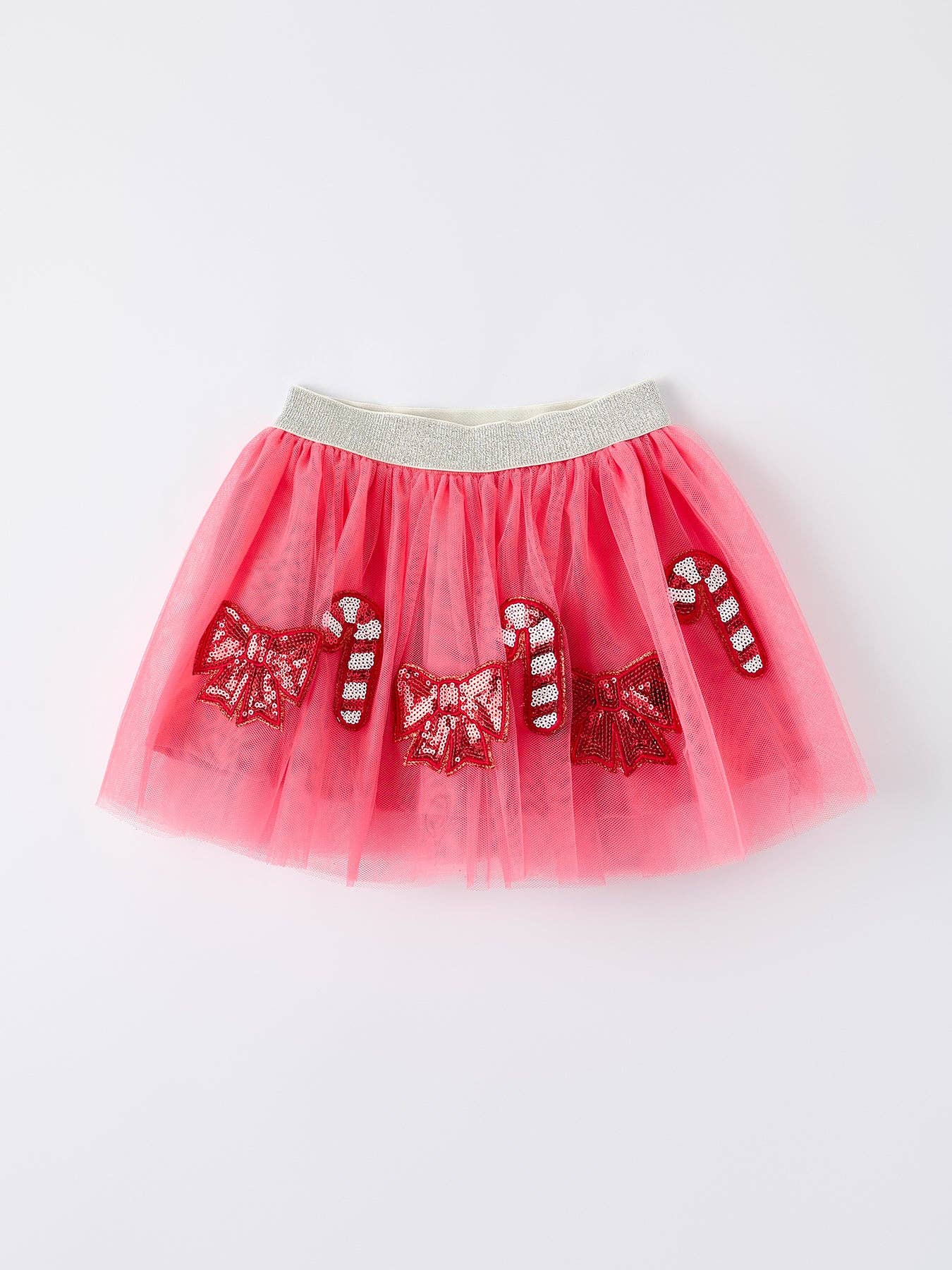 Christmas Candy Cane & Bow Sequin Tutu Skirt for Girls: 5 - Persnickety Shop