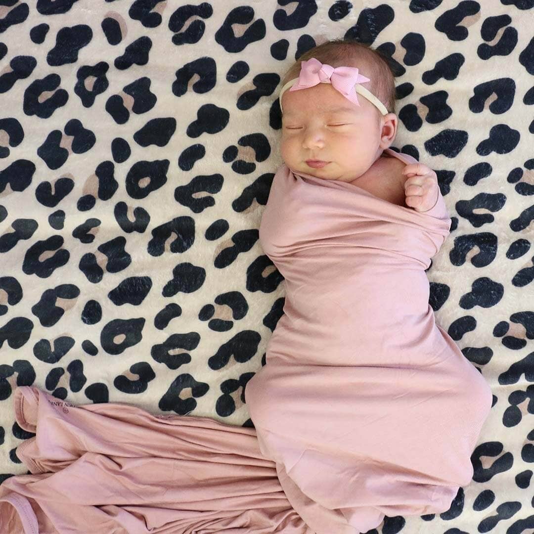 Solid Mauve Bamboo Knit Swaddle Blanket - Persnickety Shop