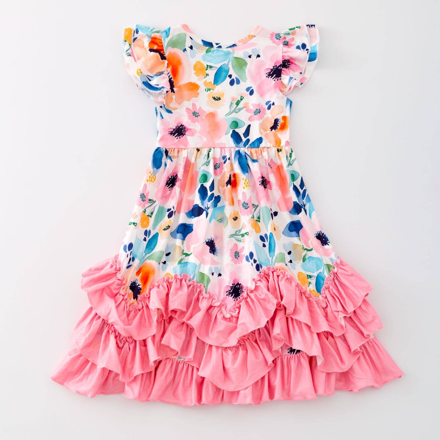 Watercolor Whisper Maxi Girls Dress: 7/8 YRS