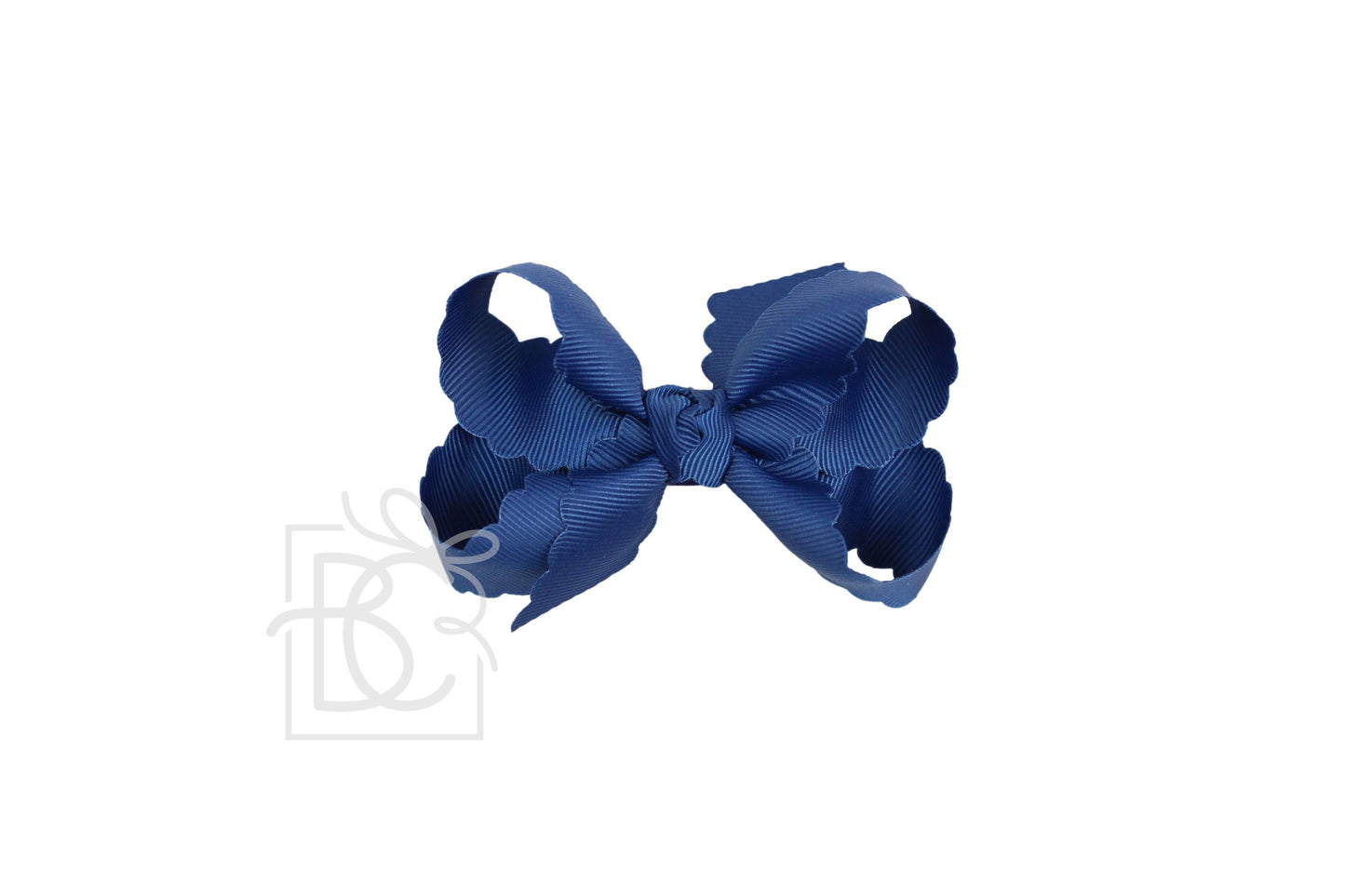 SCALLOPED EDGE BOW: Powder Mint / 4.5" Large - 1.5" Ribbon on Alligator Clip