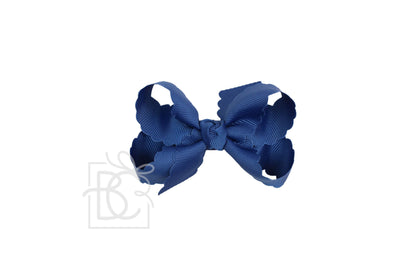 SCALLOPED EDGE BOW: Powder Mint / 4.5" Large - 1.5" Ribbon on Alligator Clip
