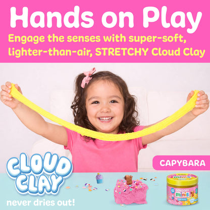 Sensory Mini Play Kit Jar with Cloud Clay: Capybara Theme
