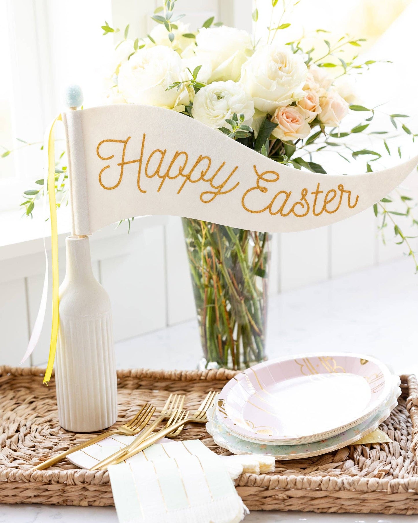 EPS1115 - Happy Easter Felt Pennant - Persnickety Shop
