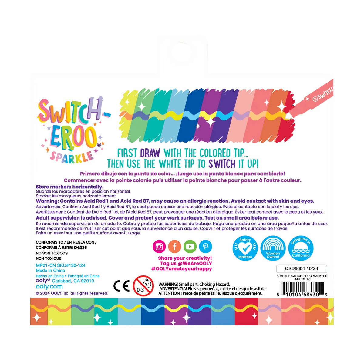 Ooly Switch-Eroo Sparkle Glittery Color Changing Markers - Set of 12 - Persnickety Shop