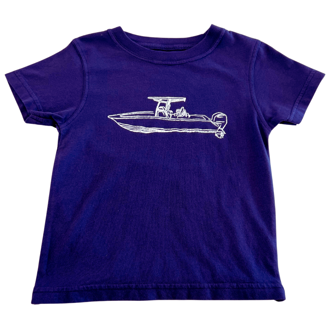 Short-Sleeve Navy Center Console Boat T-Shirt