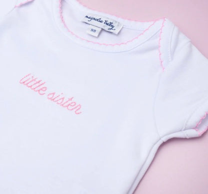 Little Sister Embroidered Short Sleeve Bodysuit - Persnickety Shop