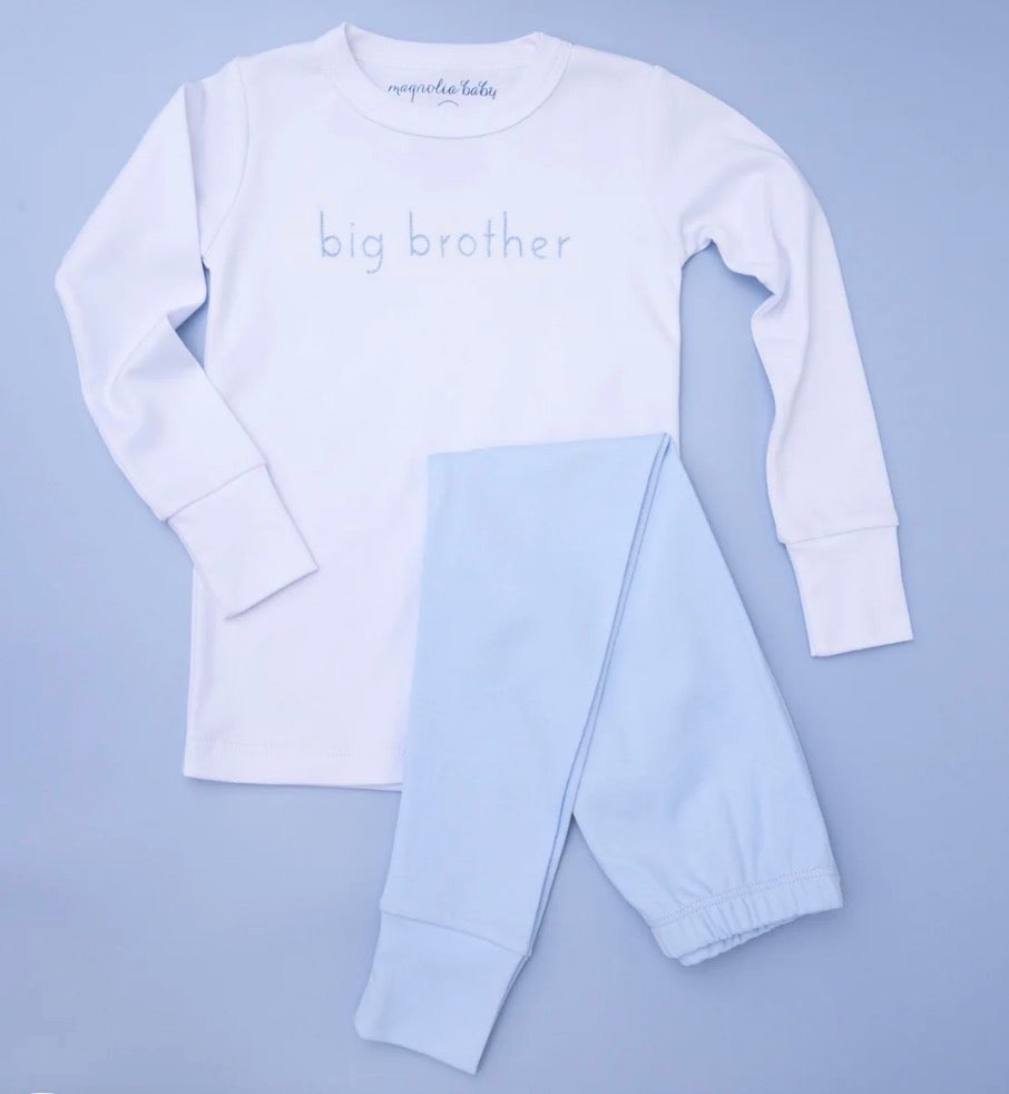 Magnolia Baby Big Brother Embroidered Long Pajamas - Persnickety Shop