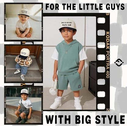 Kid/Baby 2-Tone Cap: Put It on My Dad's Tab (Black/Beige): Kids (2-9 Years)