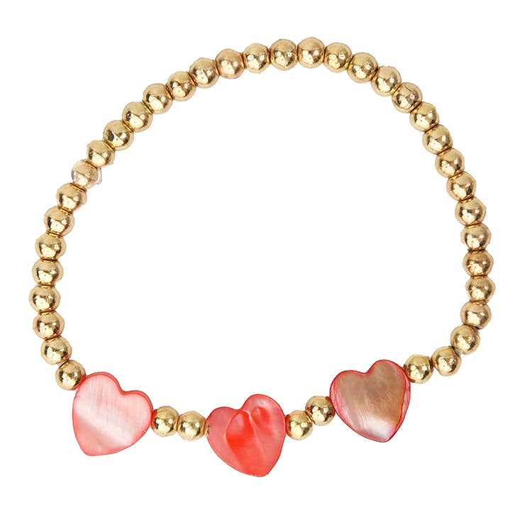 Triple Heart Bracelet: Red