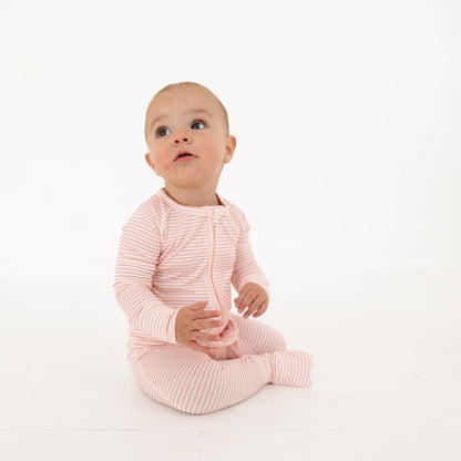 Peony Stripe Bamboo Sleeper: 3-6M - Persnickety Shop