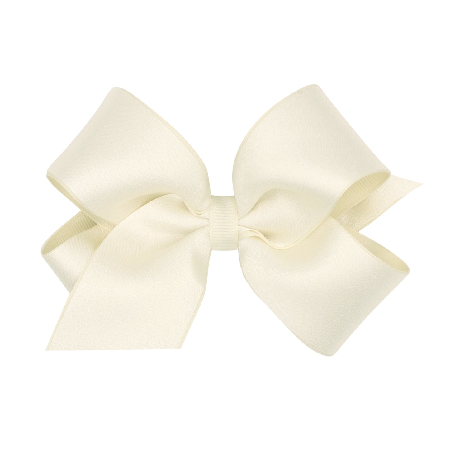 Wee Ones King Crepe Satin with Grosgrain Underlay Hair Bow Antique White - Persnickety Shop