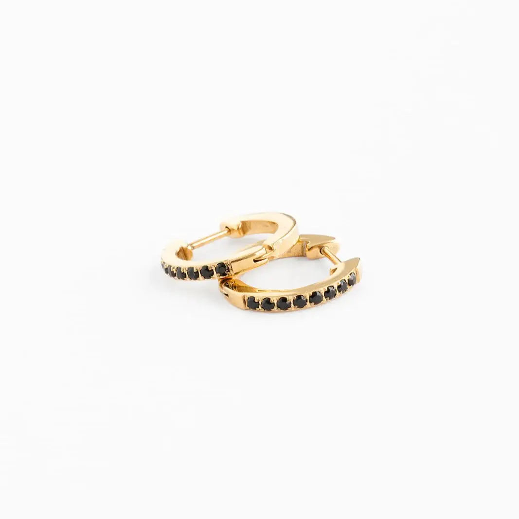 Gem Hoop Earrings - Hypoallergenic, Flat Back, Girl Gift: Silver