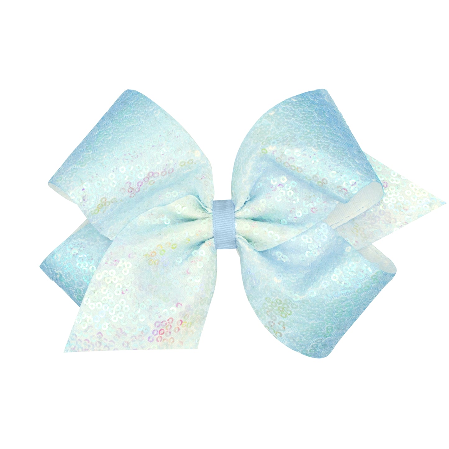Wee Ones King Blue Ombre Sequins Hair Bow - Persnickety Shop