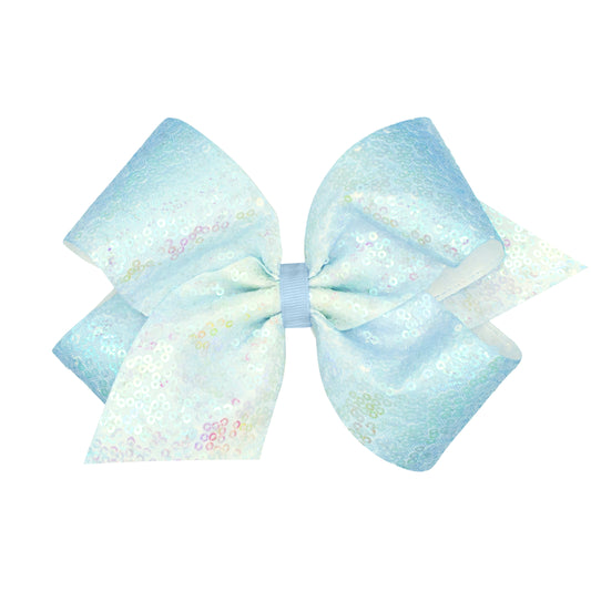 Wee Ones King Blue Ombre Sequins Hair Bow - Persnickety Shop