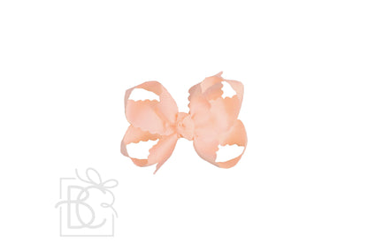 SCALLOPED EDGE BOW: Powder Mint / 4.5" Large - 1.5" Ribbon on Alligator Clip