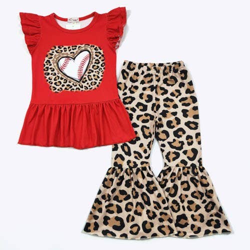 Heart Baseball Leo Girls Set