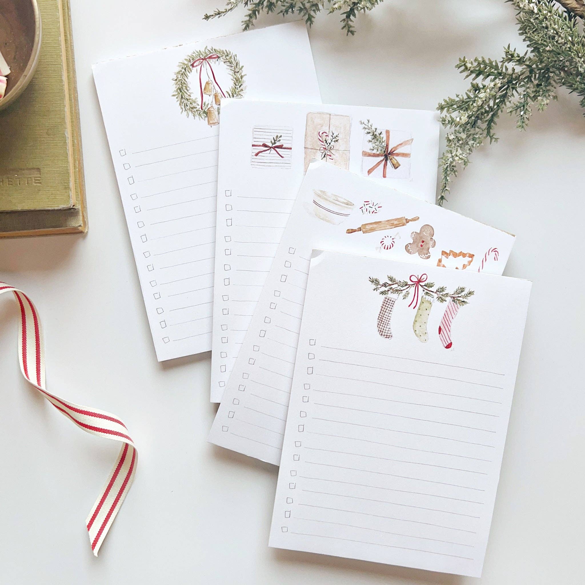 Christmas checklist notepad: Bell wreath - Persnickety Shop