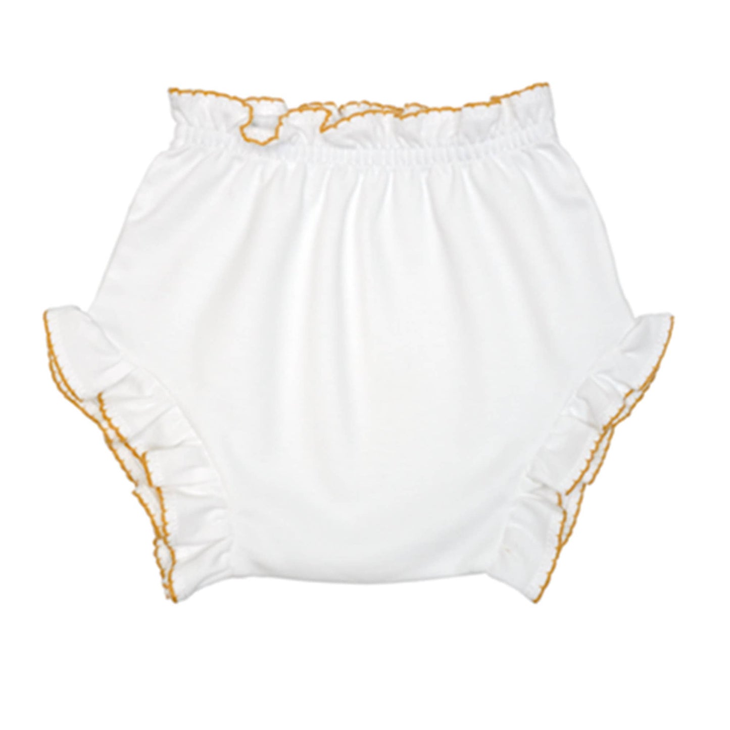 Marcela Ruffled Edge Bloomers: White with Red Trim / 3-6 Months - Persnickety Shop