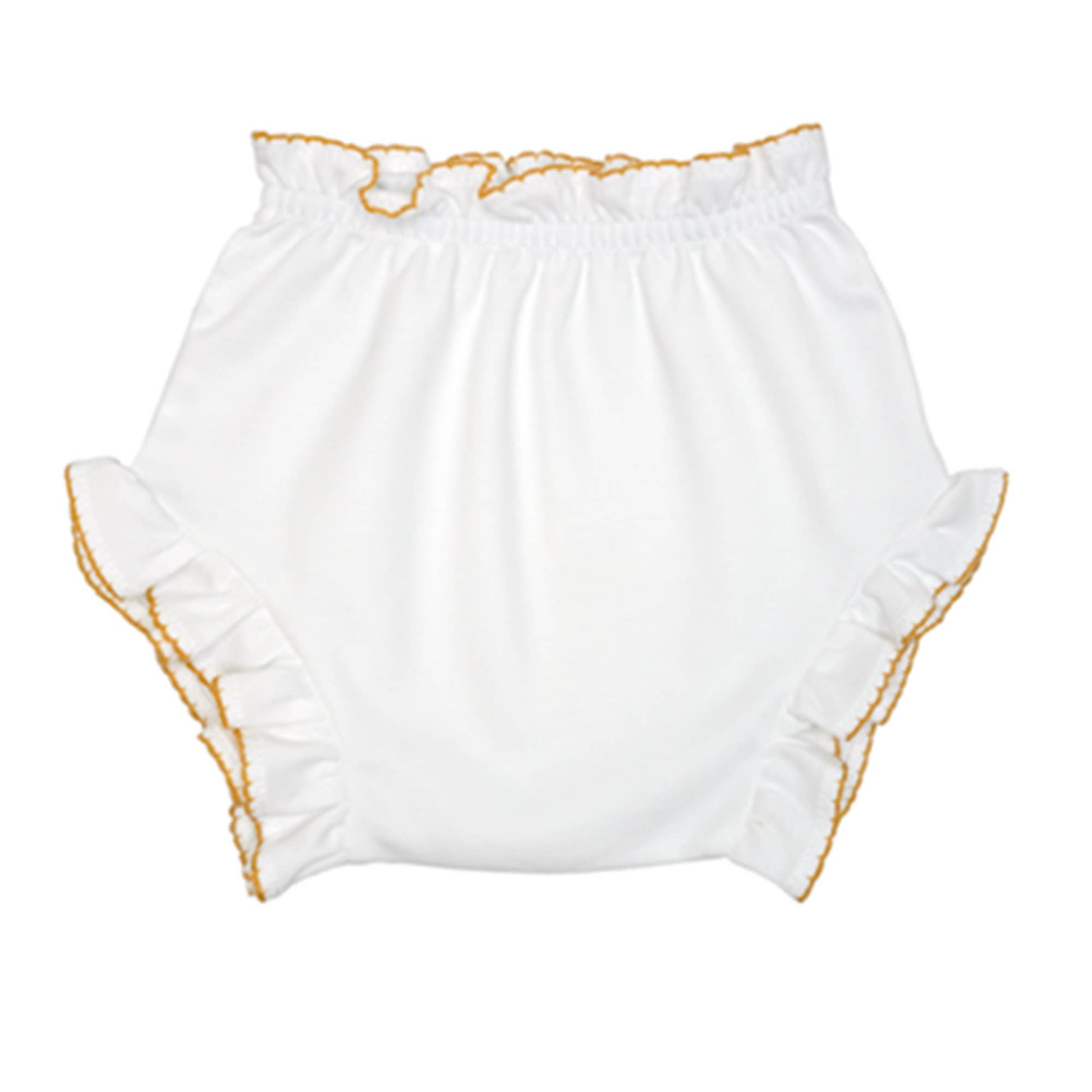 Marcela Ruffled Edge Bloomers: White with Red Trim / 3-6 Months - Persnickety Shop