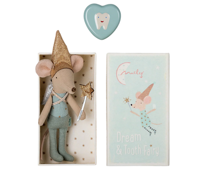 Maileg Tooth Fairy Mouse In Matchbox - Blue - Persnickety Shop