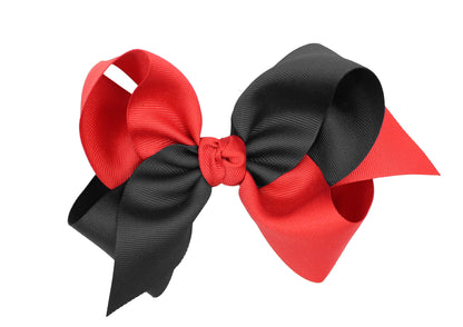 COLLEGIATE CRISSCROSS BOWS: WHITE/ CRANBERRY / 6.5" JUMBO