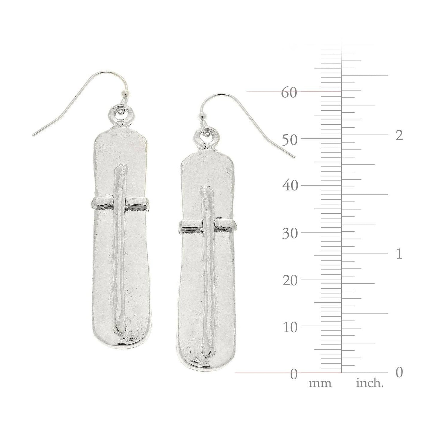 Bar Cross Earrings: Gold