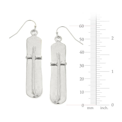 Bar Cross Earrings: Gold