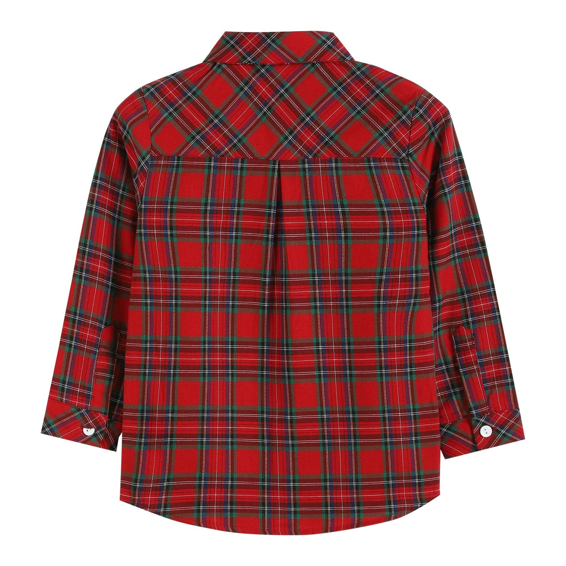Red and Green Tartan Boy Dress Shirt: Red - Persnickety Shop